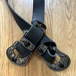 Leatherock M Black Adjustable Leather Belt (MADE IN THE USA)